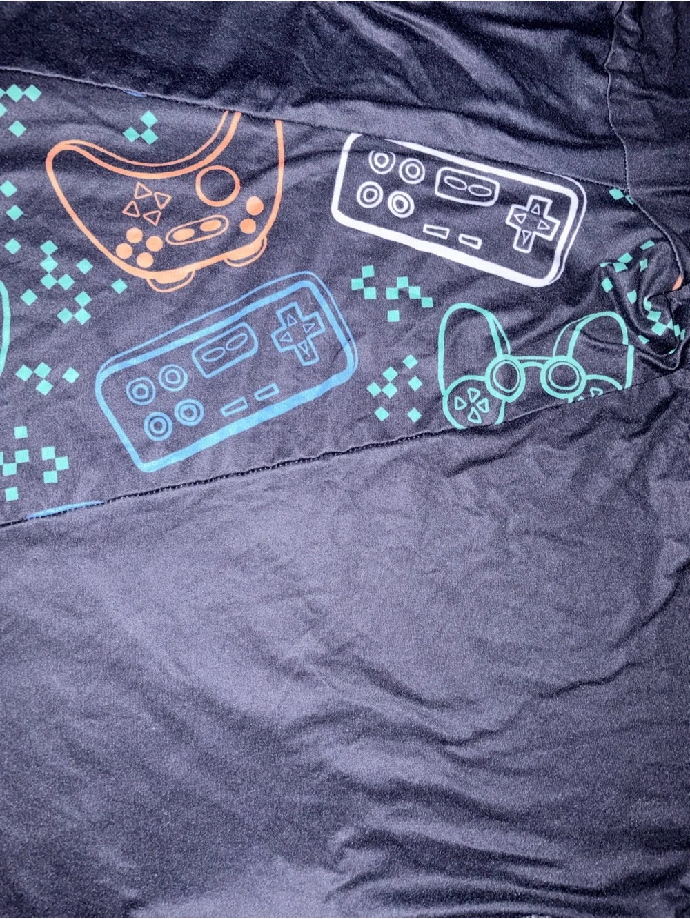 PatPat Black Kids Video Game Controller Pajama Set Sz 10/11
